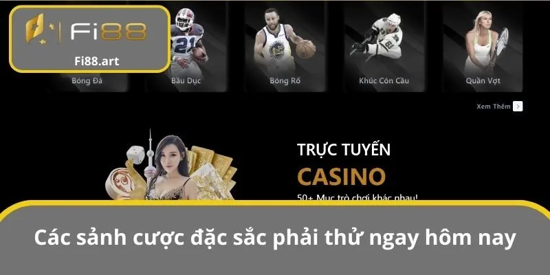 Các sảnh cược đặc sắc phải thử ngay hôm nay